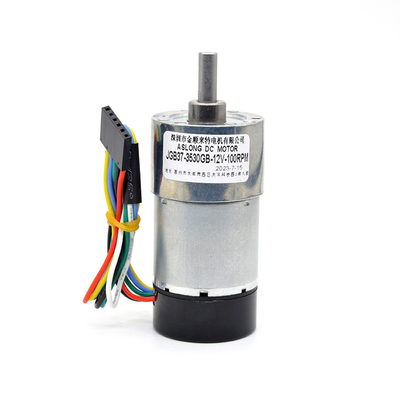 बड़े टोक़ एन्कोडर के साथ डीसी गियर मोटर JGB37-3530GB 24V 111RPM 1:90 एन्कोडर के साथ 24v ब्रश गियर मोटर